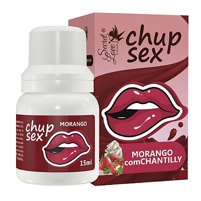 Chup Sex Gel Comestível 15ml Segred Love - Morango Com Chantilly