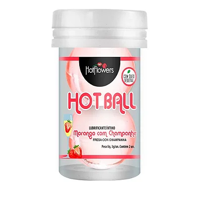 Hot Ball 2 Unidades Beija Muito Hot Flowers - Morango Com Champanhe