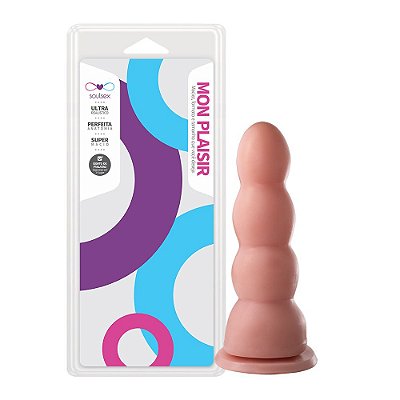 Plug Anal Com Ventosa 17,5 X 5 Cm Soulsex - Bege