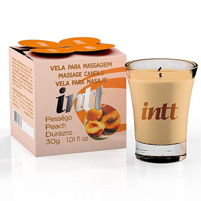 Vela Para Massagem Beijável 40g Intt - Pessego