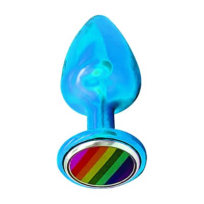 Plug Anal De Metal Pequeno Pride Lgbt Hard - Azul