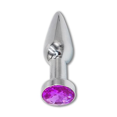 Plug Anal De Aço Com Cristal Brilhante Lf Import - Roxo