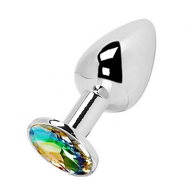 Plug Anal Grande Em Alumínio Com Pedra Vip Mix - Pride