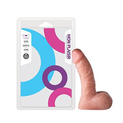 Pênis Maciço Com Escroto 15 X 3,5 Cm Soulsex  - Bege