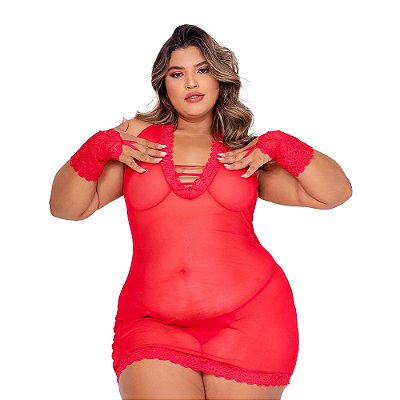 Camisola Sensual Amor Ciumento Plus Moda Apimentada - Vermelho