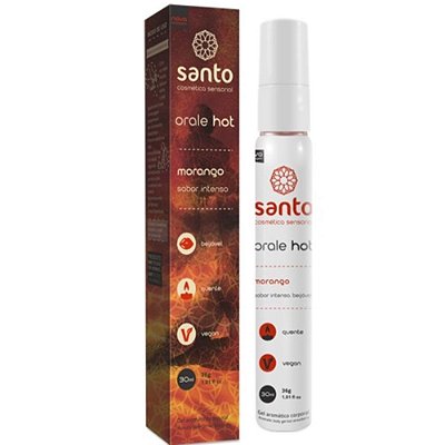 Orale Hot Gel Aromatizante 30ml Santo - Morango