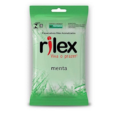 Preservativo Lubrificado Com Aroma De Menta Com 03 Unidades Rilex
