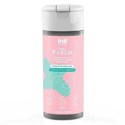 Feel Fresh Sabonete íntimo Adstringente 100ml Wellness Intt - Morango