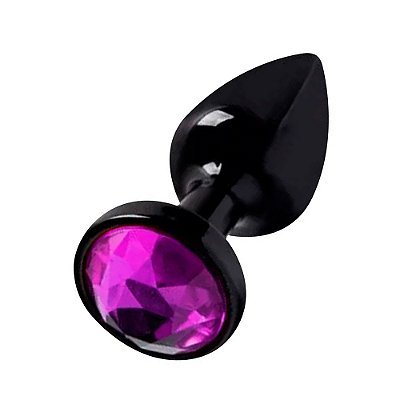 Plug Anal Preto Com Joia Diversão Ao Cubo - Roxo