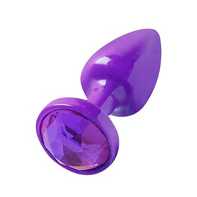 Plug Anal Roxo Com Joia Diversão Ao Cubo - Roxo