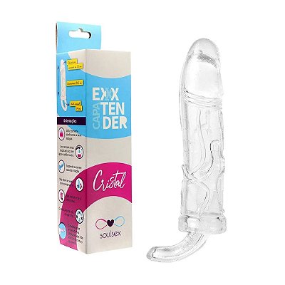 Capa Peniana Extender Cristal C/ Anel Escrotal Soulsex