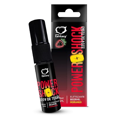 Spray Eletrizante Power Shock 220v De Tesão 15ml Sexy Fantasy - Morango