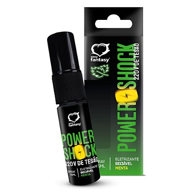 Spray Eletrizante Power Shock 220v De Tesão 15ml Sexy Fantasy - Menta