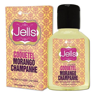 Jells Coquetel Gel Hot Coméstivel 30ml Kalya - Morango Com Champanhe