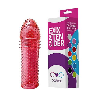 Capa Peniana Extender Colors 15cm Soulsex | loja fetiches Sex Shop - Vermelho