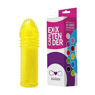Capa Peniana Extender Colors 15cm Soulsex | loja fetiches Sex Shop - Amarelo