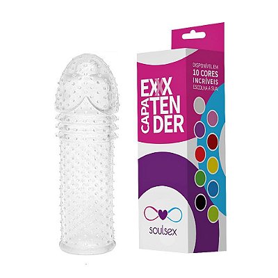 Capa Peniana Extender Colors 15cm Soulsex | loja fetiches Sex Shop - Transparente