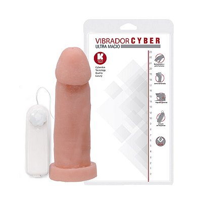 Pênis de Borracha Em Cyber Com Vibro 19 X 5cm K Gel - Bege