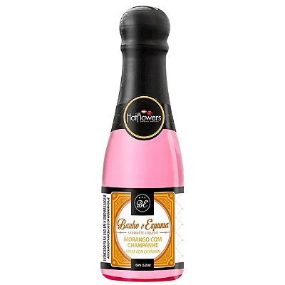 Sabonete Líquido Banho E Espuma 150ml Hot Flowers - Morango Com Champanhe