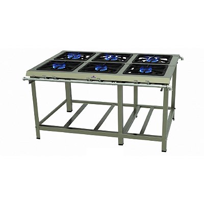 Fogão Industrial Inox 6 Queimadores Duplos PMDI 600 E Progás