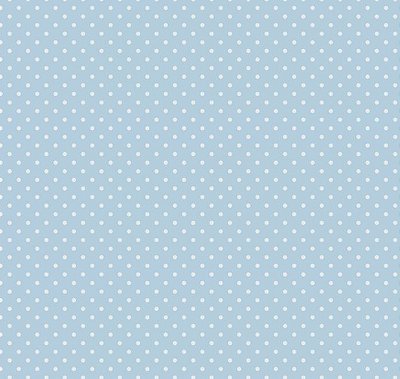 Tricoline poá branco fundo azul claro 25x150cm - Un