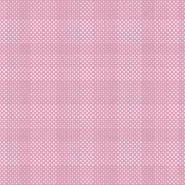 Tricoline micro poá branco fundo rosa claro25x150cm - Un