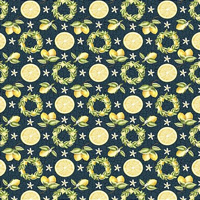 Tricoline digital limão floral 25x150cm - Un