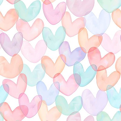 Tricoline digital corações candy colors 25x150cm - Un