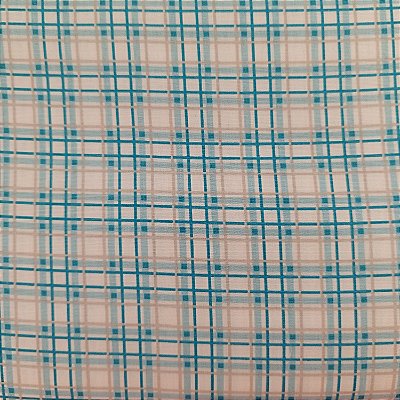 Tricoline xadrez azul 50x150cm - Un