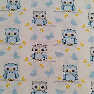Tricoline coruja Frederico no galho 50x150cm - Un