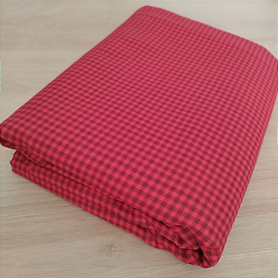 Tricoline natal xadrez vermelho 50x150cm - Un