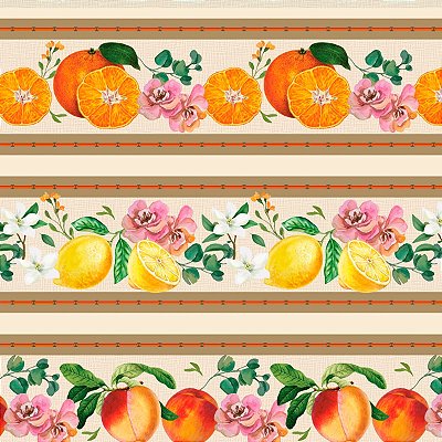 Tricoline digital faixas frutaria 50x150cm - Un