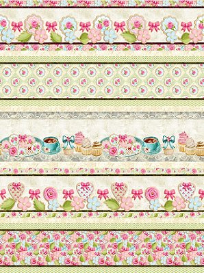Tricoline digital faixas cookies 50x150cm - Un