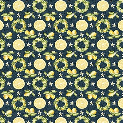 Tricoline digital limão floral 50x150cm - Un