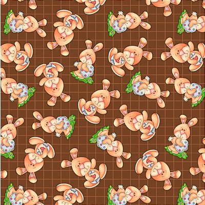 Tricoline digital coelhinhos com ovos 50x150cm - Un