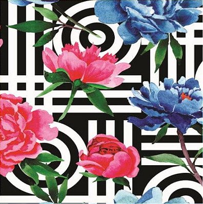 Tricoline digital floral 50x150cm - Un