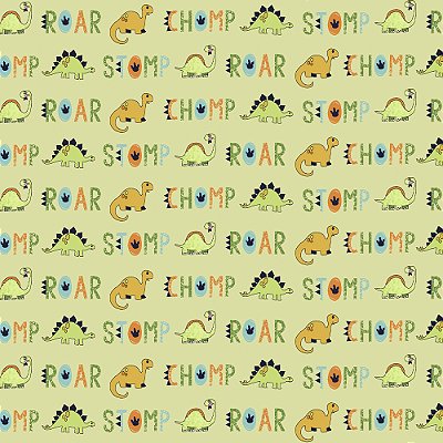 Tricoline dino fundo verde 50x150cm - Un