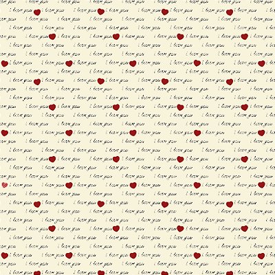 Tricoline i love you creme 50x150cm - Un