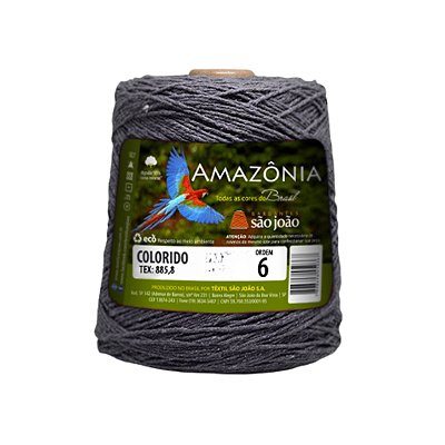 Barbante Amazônia Fio 6 600g São João - Cinza Chumbo - Un