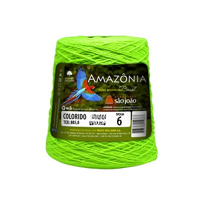 Barbante Amazônia Fio 6 600g São João - Limão Neon - Un