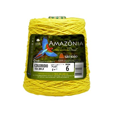 Barbante Amazônia Fio 6 600g São João - Amarelo Bebê - Un