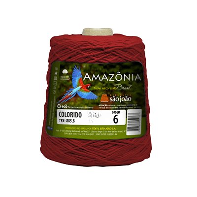 Barbante Amazônia Fio 6 600g São João - Vermelho - Un