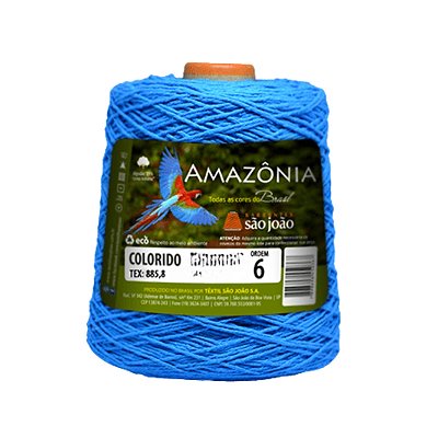 Barbante Amazônia Fio 6 600g São João - Azul Turquesa - Un