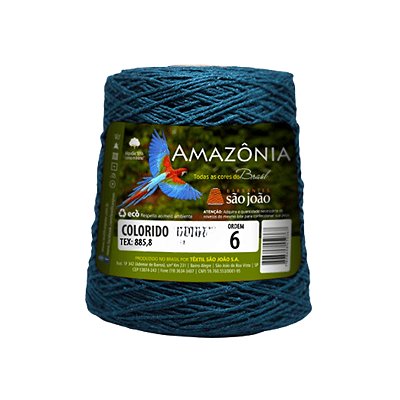 Barbante Amazônia Fio 6 400g São João - Azul Petróleo - Un