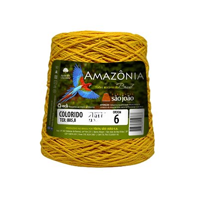 Barbante Amazônia Fio 6 400g São João - Amarelo Ovo - Un