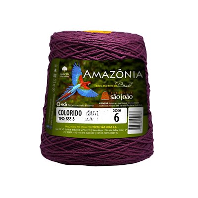 Barbante Amazônia Fio 6 400g São João - Bordô - Un