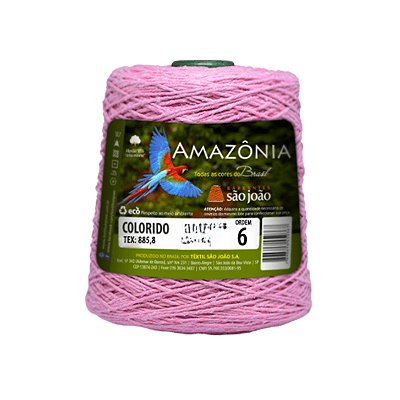Barbante Amazônia Fio 6 400g São João - Rosa Claro - Un