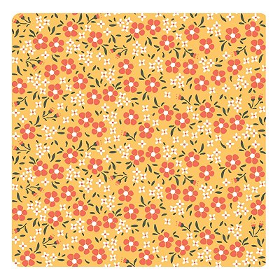 Viés de Algodão Largo Tijuca Peripan Estampado 35mmx20m - C9814 Florzinhas Fundo Amarelo