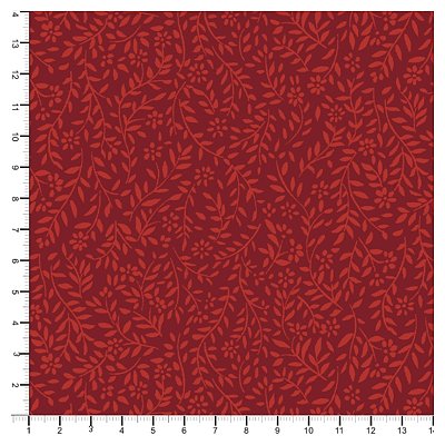 Tecido Tricoline 100% Algodão Folhinhas 50x150cm - Vermelho