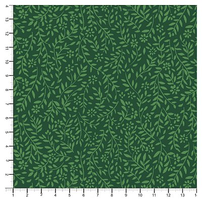 Tecido Tricoline 100% Algodão Folhinhas 50x150cm - Verde